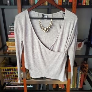DONATED - Faux wrap sweater